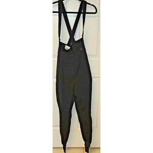 Vtg SCHOELLER Skifans Women's Black Stretch Ski Bib Size 16 Lg Reg Made USA